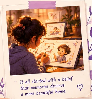 An illustrator sketching a personalised book